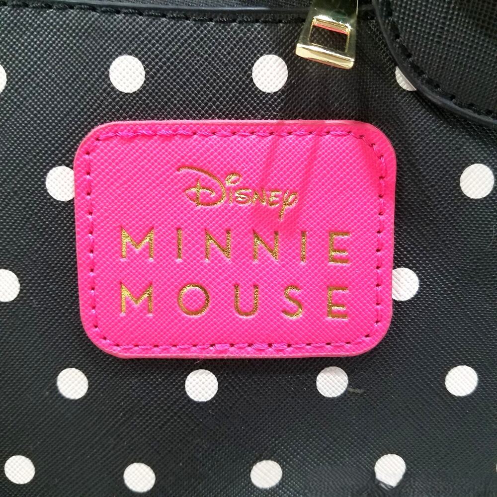 Disney Minnie Mouse Polka Dot Shoulder Bag Pink Bow Coin Pouch Set - Picture 3 of 10